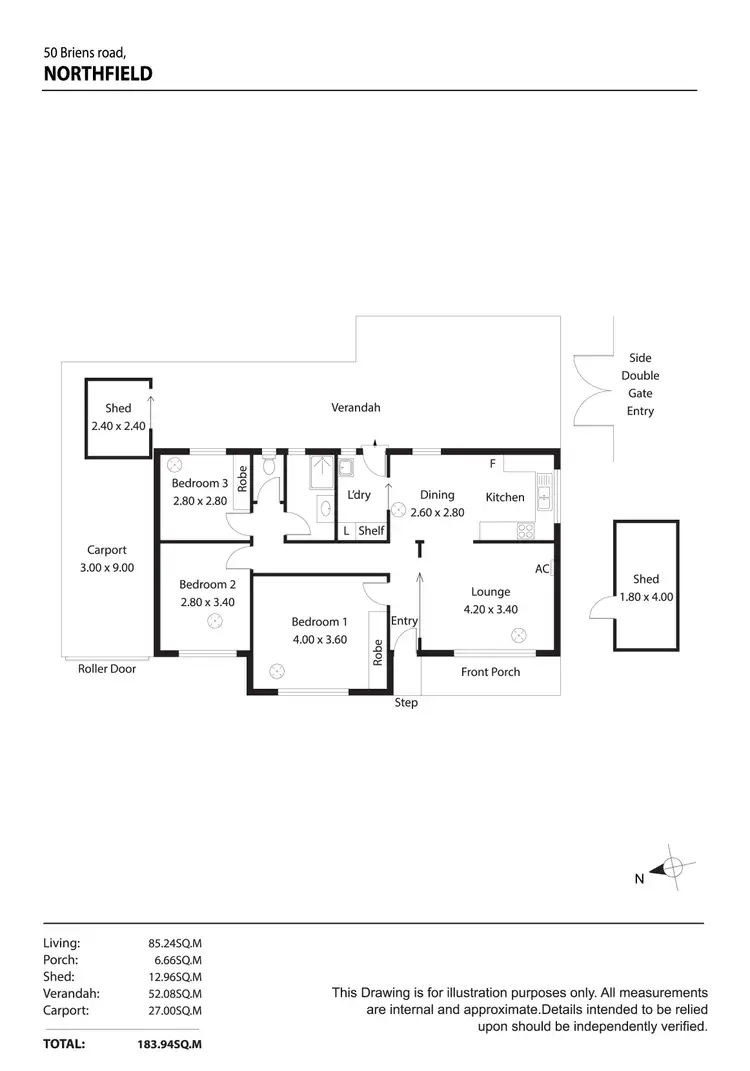 Floorplan of Homely house listing, 50 Briens Road, Northfield SA 5085