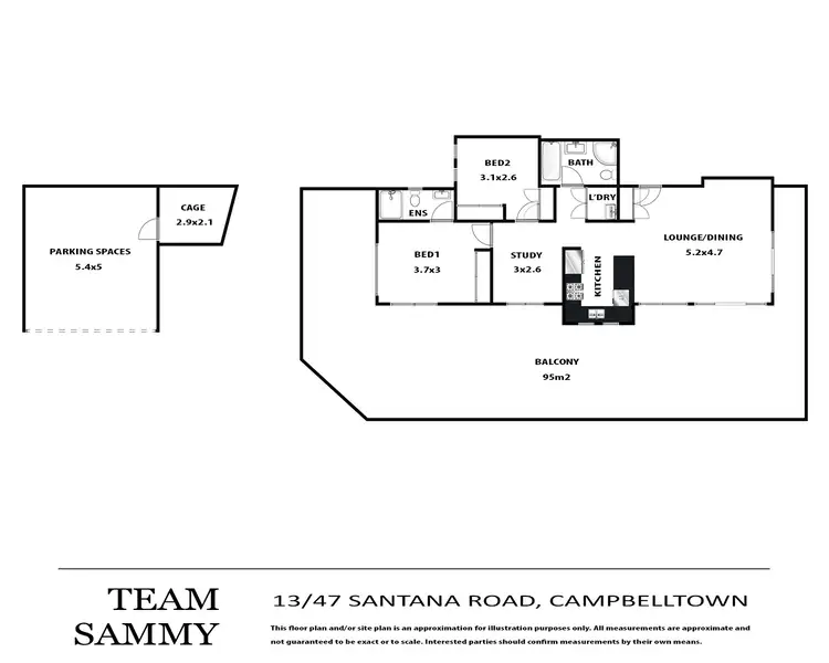 Floorplan of Homely apartment listing, 13/47 Santana Road, Campbelltown NSW 2560