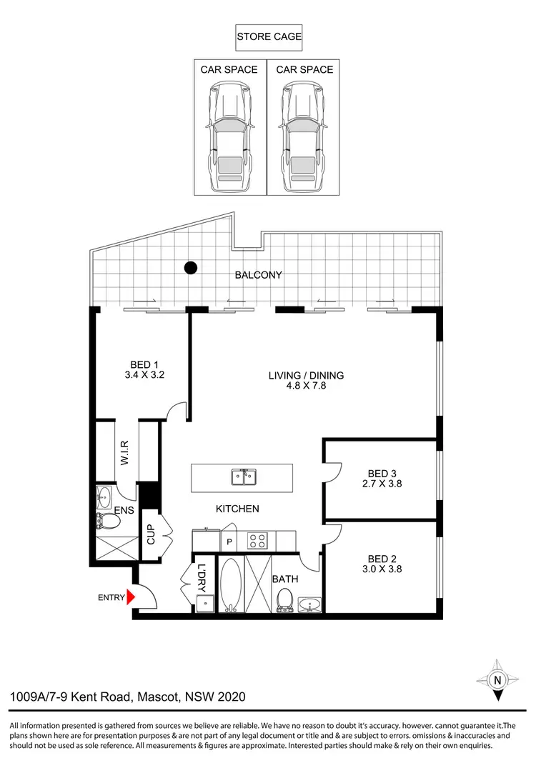 Floorplan of Homely apartment listing, 1009A/7-9 Kent Road, Mascot NSW 2020