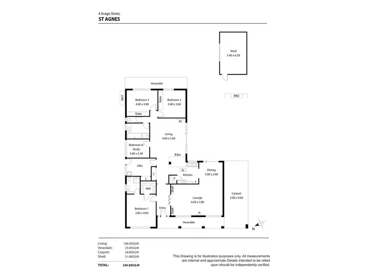 Floorplan of Homely house listing, 4 Avago Street, St Agnes SA 5097