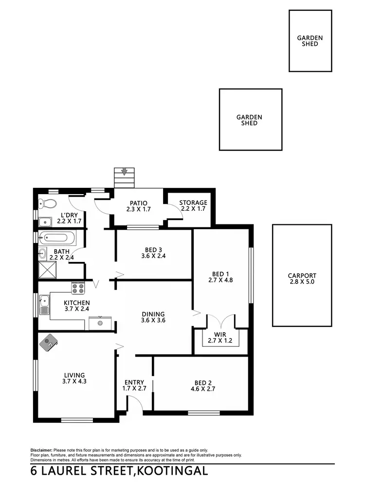 Floorplan of Homely house listing, 6 Laurel Street, Kootingal NSW 2352