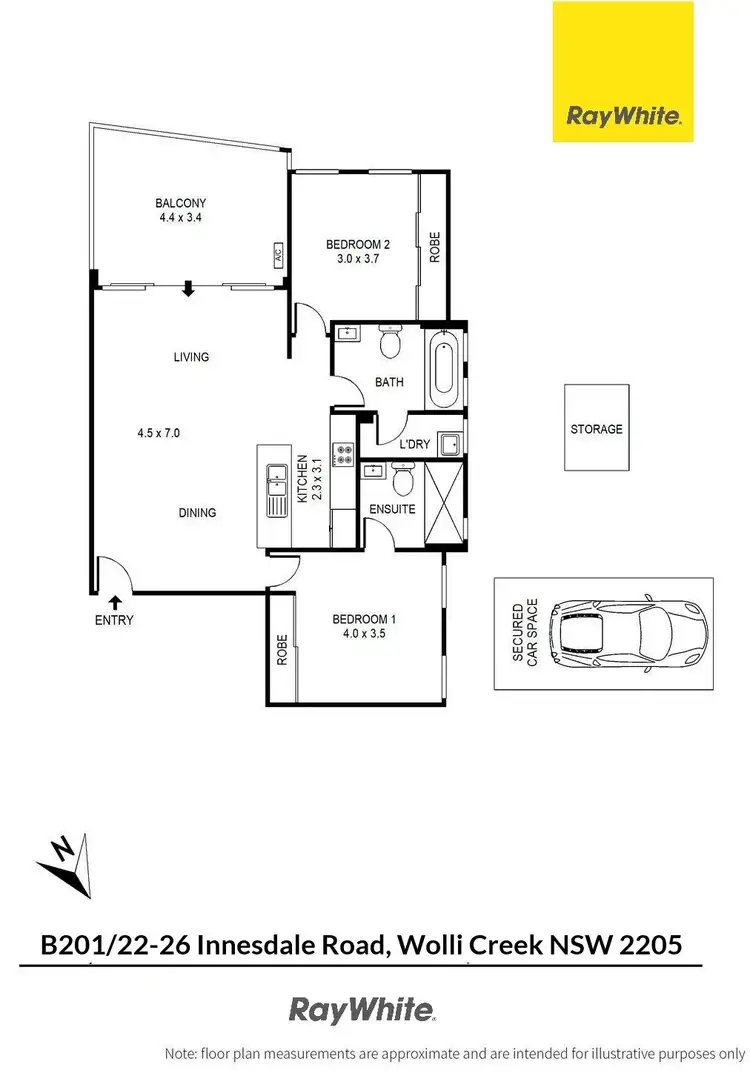 Floorplan of Homely apartment listing, B201/22-26 Innesdale Road, Wolli Creek NSW 2205