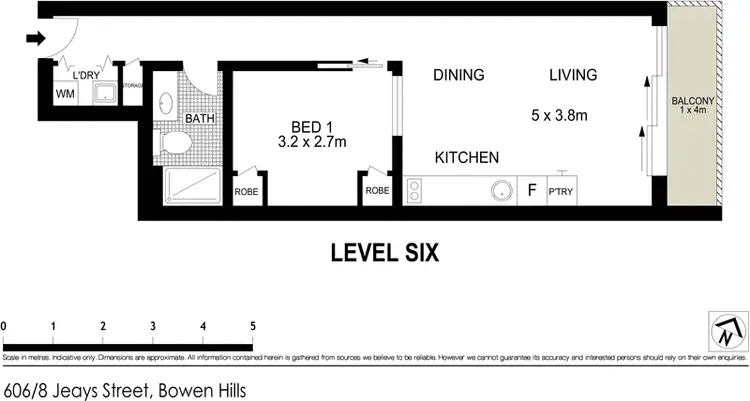 Floorplan of Homely apartment listing, 606/8 Jeays Street, Bowen Hills QLD 4006