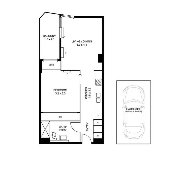 Floorplan of Homely apartment listing, 509/1 Lygon Street, Brunswick VIC 3056