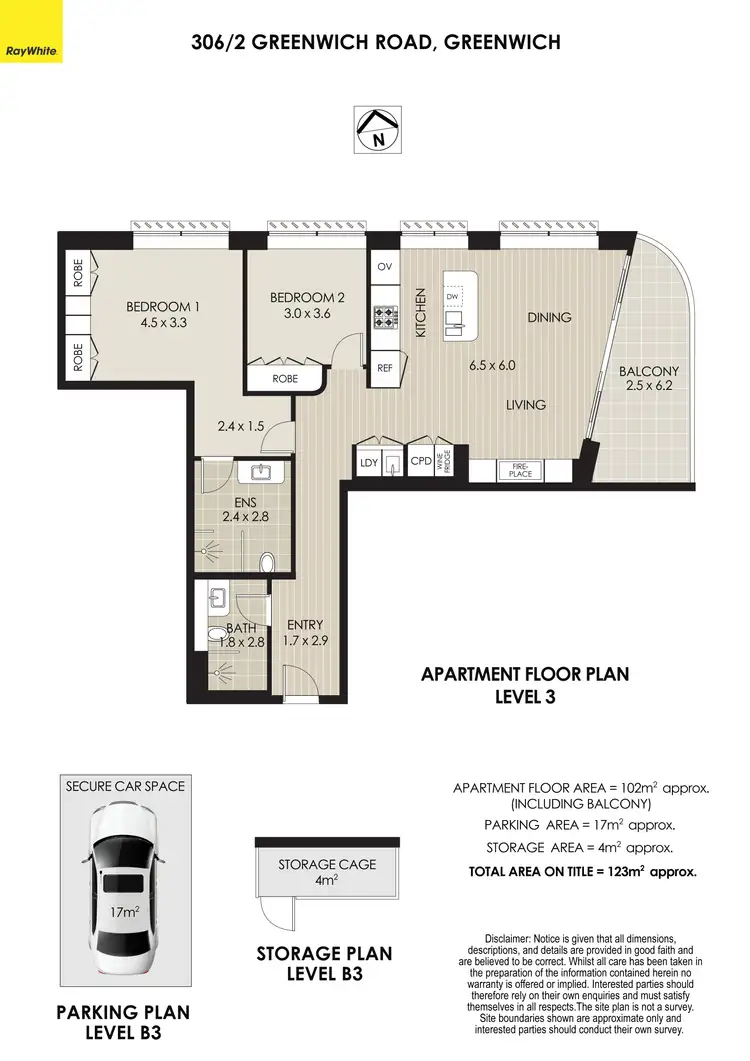 Floorplan of Homely apartment listing, 306/2 Greenwich Road, Greenwich NSW 2065