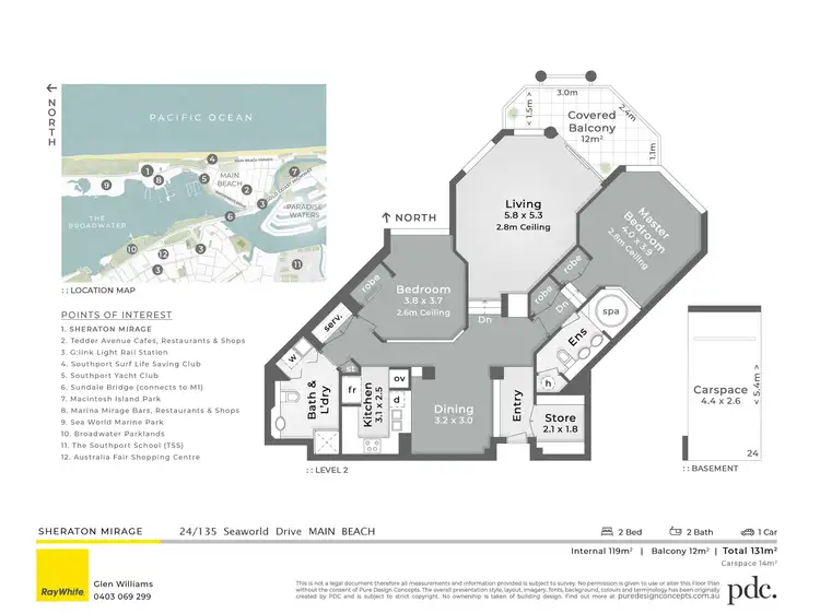 Floorplan of Homely villa listing, 24/135 Seaworld Drive, Main Beach QLD 4217