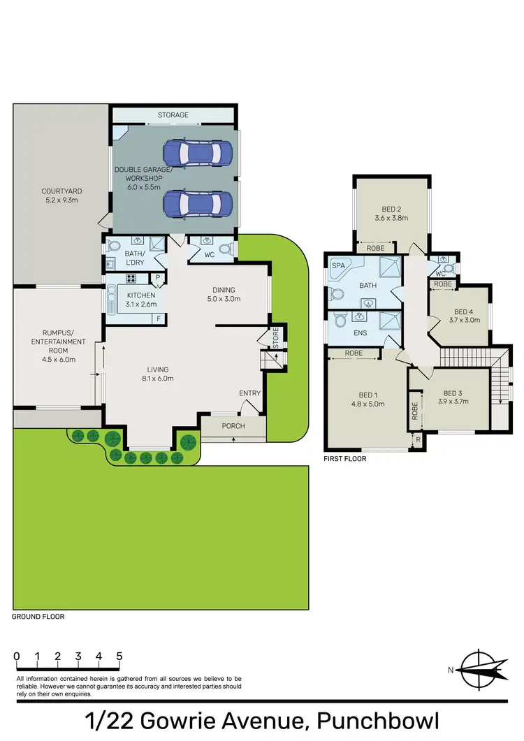 Floorplan of Homely townhouse listing, 1/22 Gowrie Avenue, Punchbowl NSW 2196