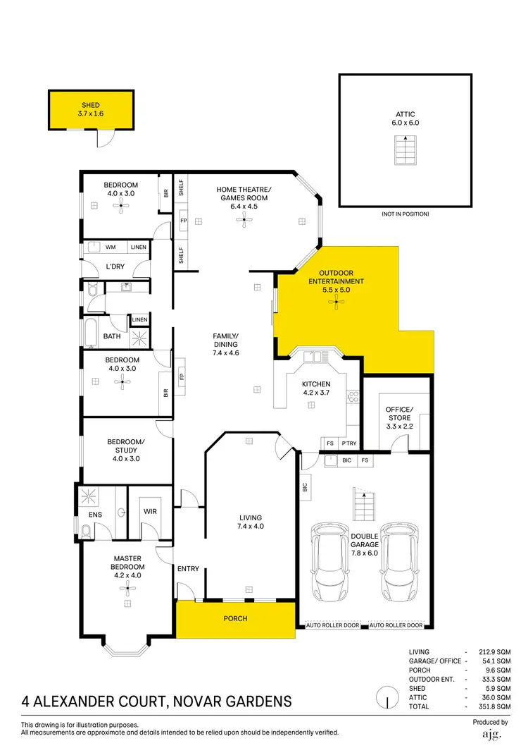 Floorplan of Homely house listing, 4 Alexander Court, Novar Gardens SA 5040