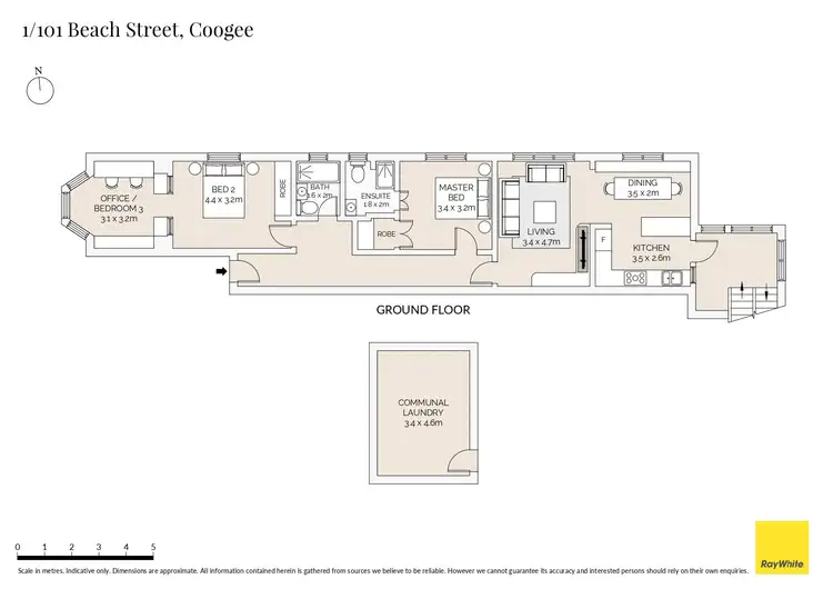 Floorplan of Homely apartment listing, 1/101 Beach Street, Coogee NSW 2034
