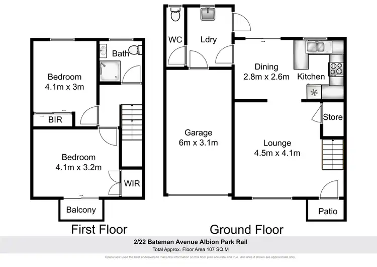 Floorplan of Homely townhouse listing, 2/22 Bateman Avenue, Albion Park Rail NSW 2527