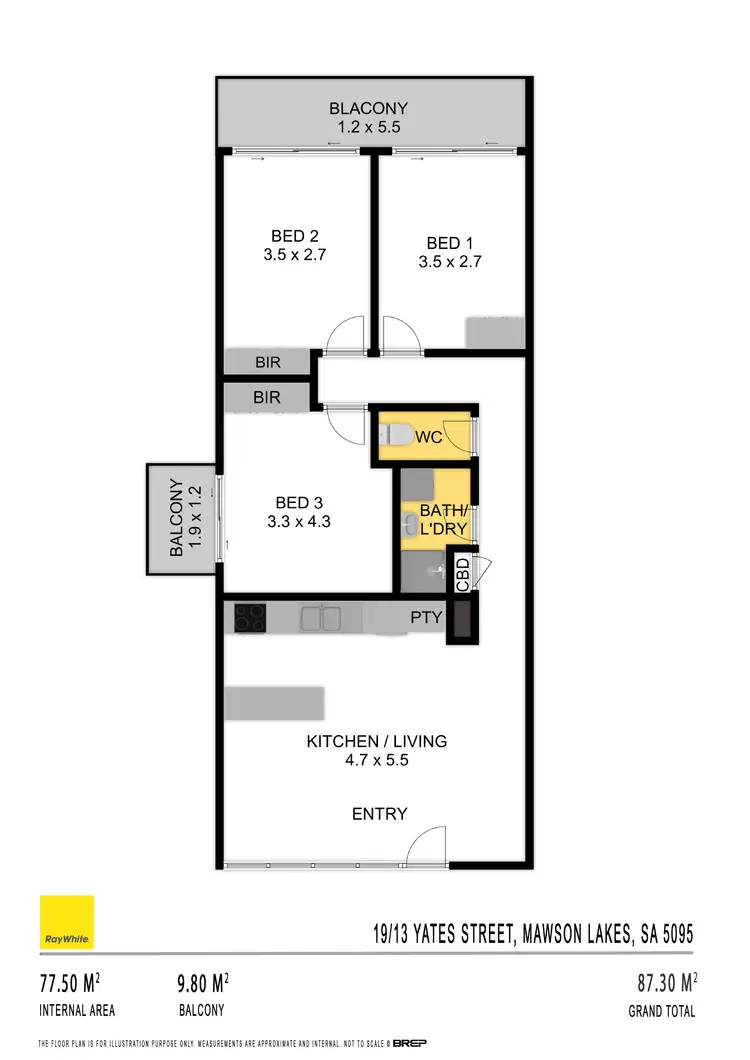 Floorplan of Homely apartment listing, 19/13 Yates Street, Mawson Lakes SA 5095