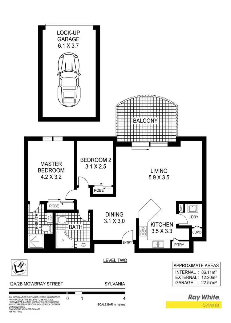 Floorplan of Homely apartment listing, 12A/2B Mowbray Street, Sylvania NSW 2224
