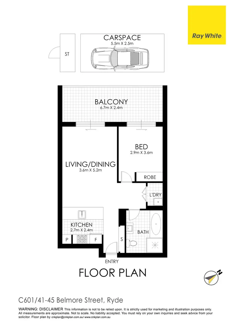 Floorplan of Homely apartment listing, 601C/41-45 Belmore Street, Ryde NSW 2112