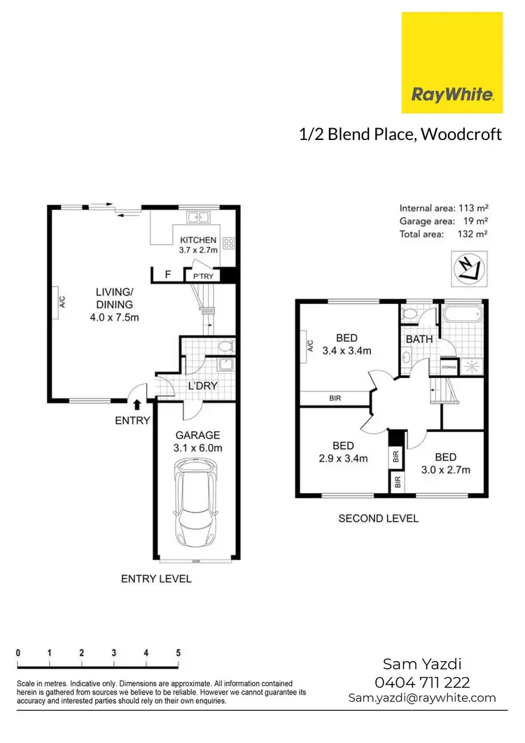 Floorplan of Homely townhouse listing, 1/2 Blend Place, Woodcroft NSW 2767