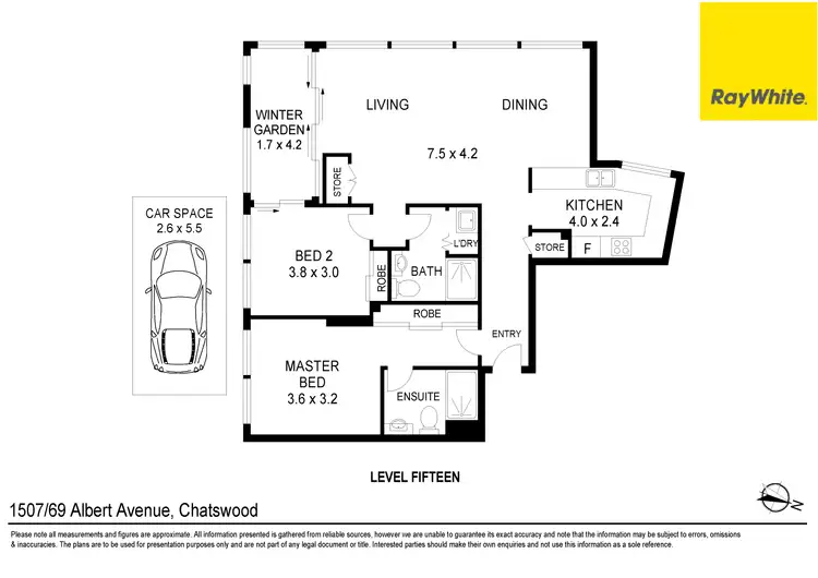 Floorplan of Homely unit listing, 1507/69 Albert Avenue, Chatswood NSW 2067