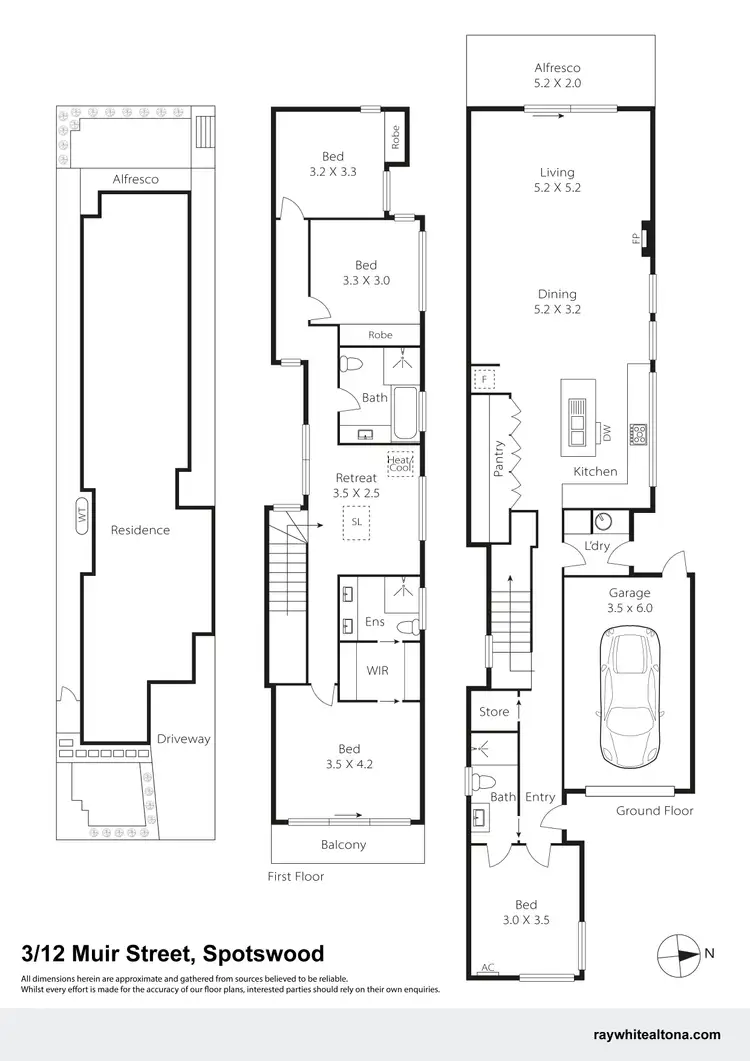 Floorplan of Homely townhouse listing, 3/12 Muir Street, Spotswood VIC 3015