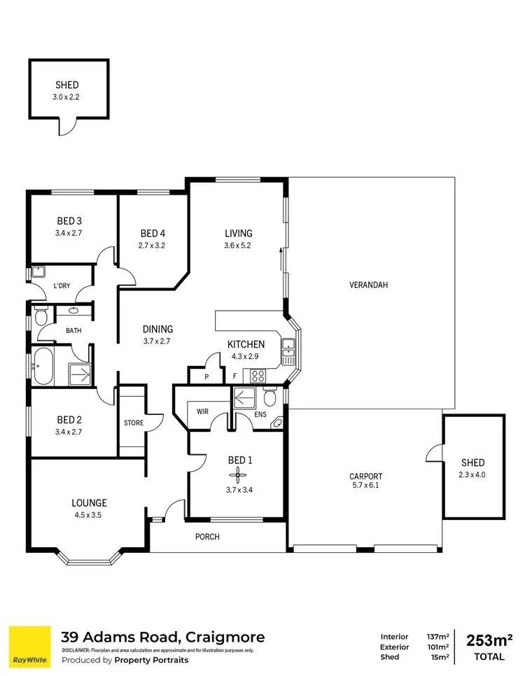 Floorplan of Homely house listing, 39 Adams Road, Craigmore SA 5114