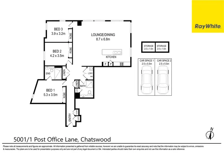 Floorplan of Homely unit listing, 5001/1 Post Office Lane, Chatswood NSW 2067
