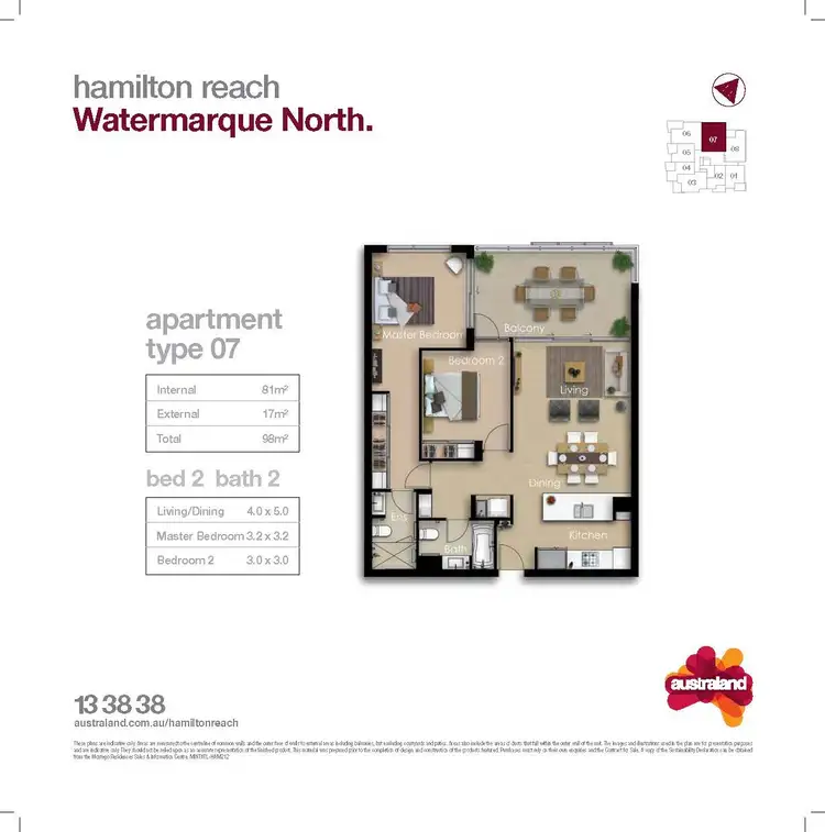 Floorplan of Homely unit listing, 2307/118 Parkside Circuit, Hamilton QLD 4007