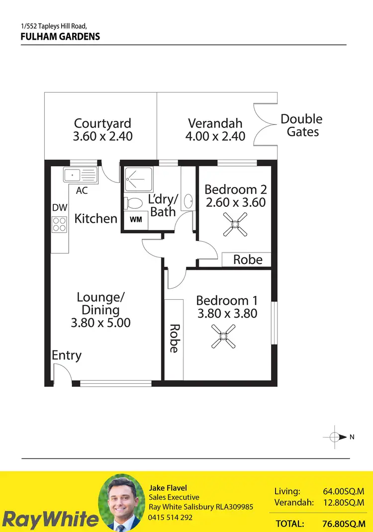 Floorplan of Homely unit listing, 1/552 Tapleys Hill Road, Fulham Gardens SA 5024