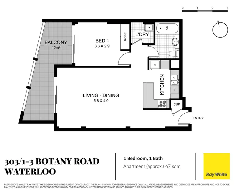 Floorplan of Homely apartment listing, 303/1-3 Botany Road, Waterloo NSW 2017