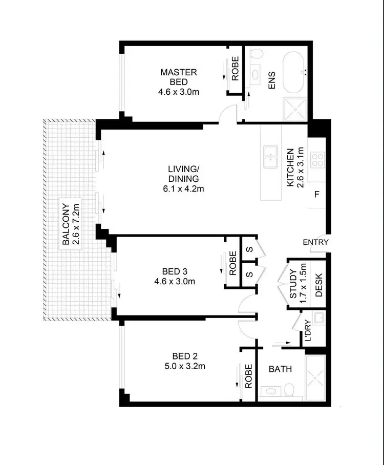 Floorplan of Homely apartment listing, 332/9 Rosebery Avenue, Rosebery NSW 2018