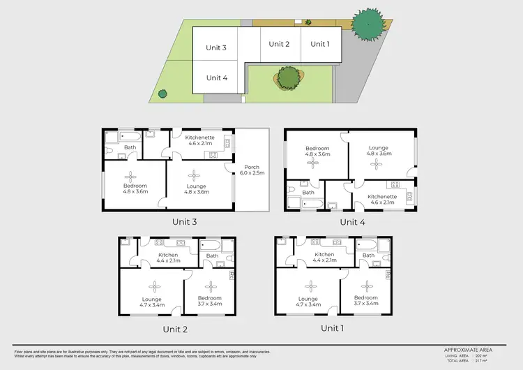 Floorplan of Homely block of units listing, 1-4/29 Ann Street, Salisbury SA 5108
