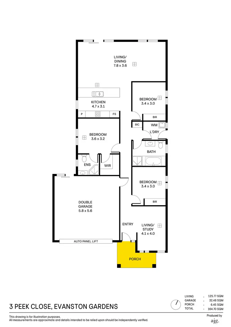 Floorplan of Homely house listing, 3 Peek Close, Evanston Gardens SA 5116