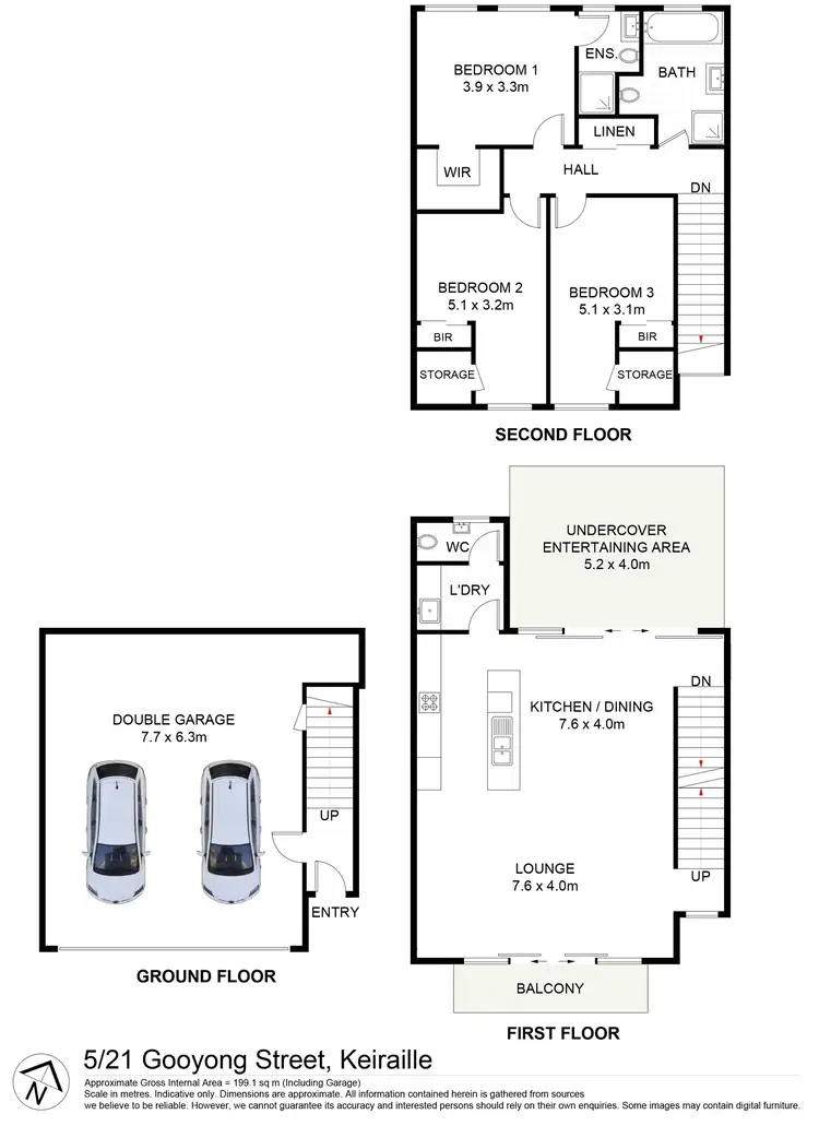 Floorplan of Homely townhouse listing, 5/21 Gooyong Street, Keiraville NSW 2500