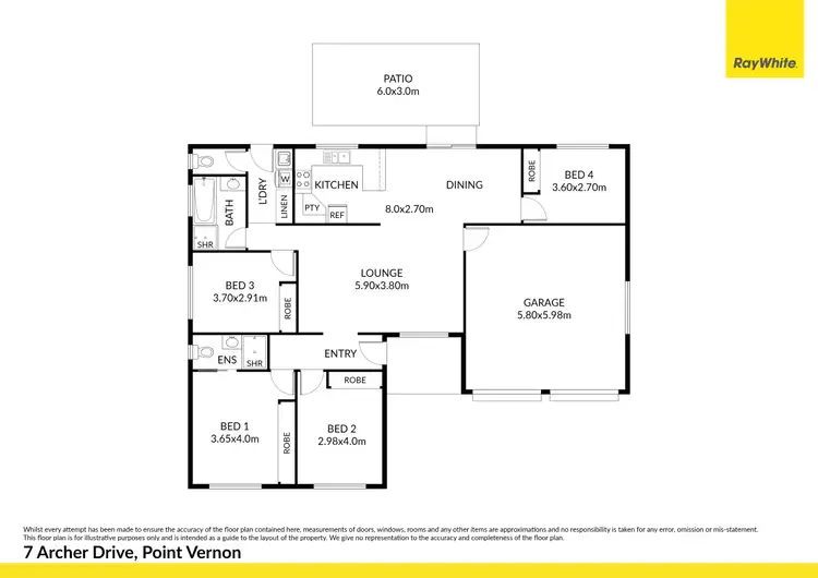 Floorplan of Homely house listing, 7 Archer Drive, Point Vernon QLD 4655