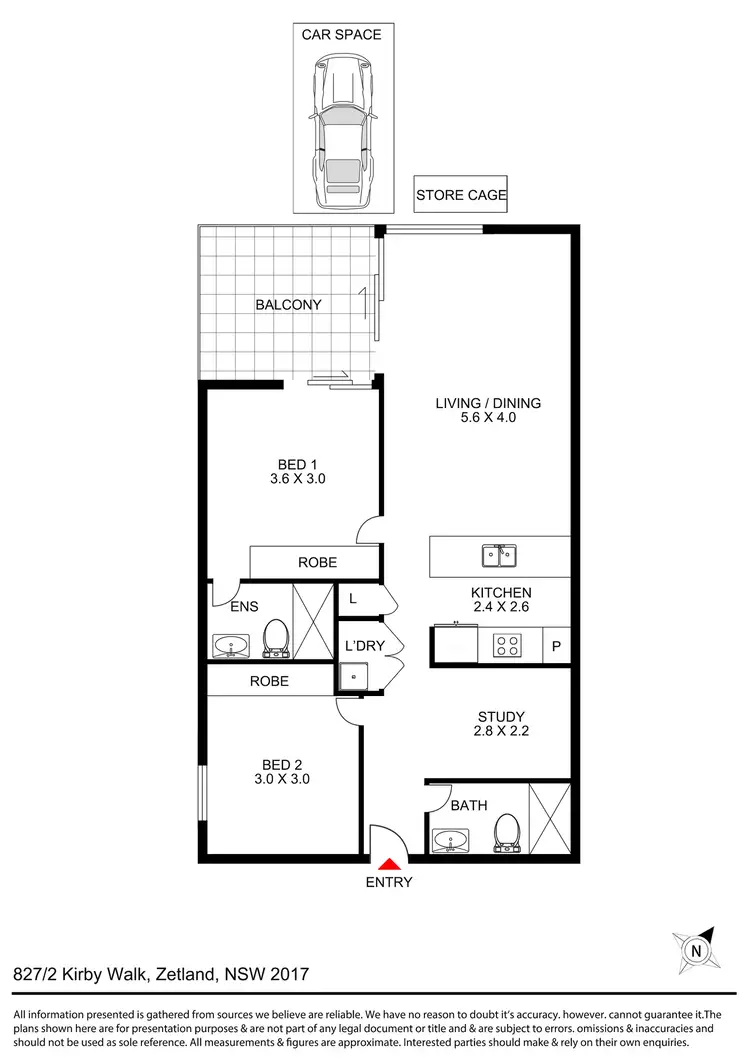 Floorplan of Homely apartment listing, 827/2 Kirby Walk, Zetland NSW 2017