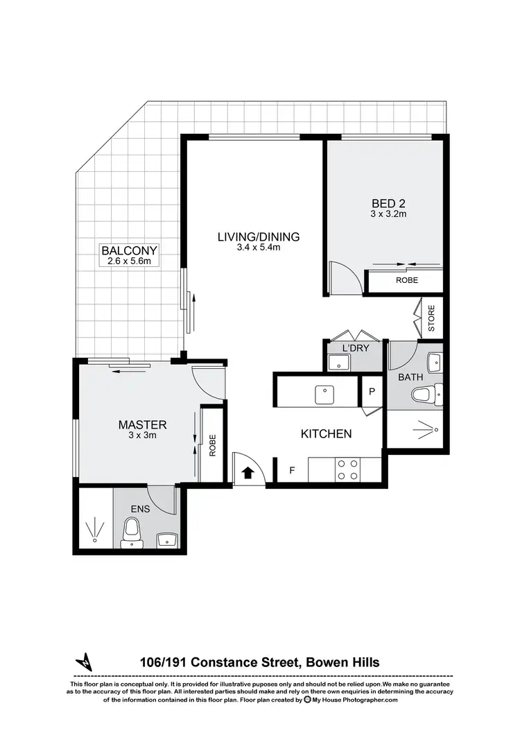 Floorplan of Homely apartment listing, 106/191 Constance Street, Bowen Hills QLD 4006
