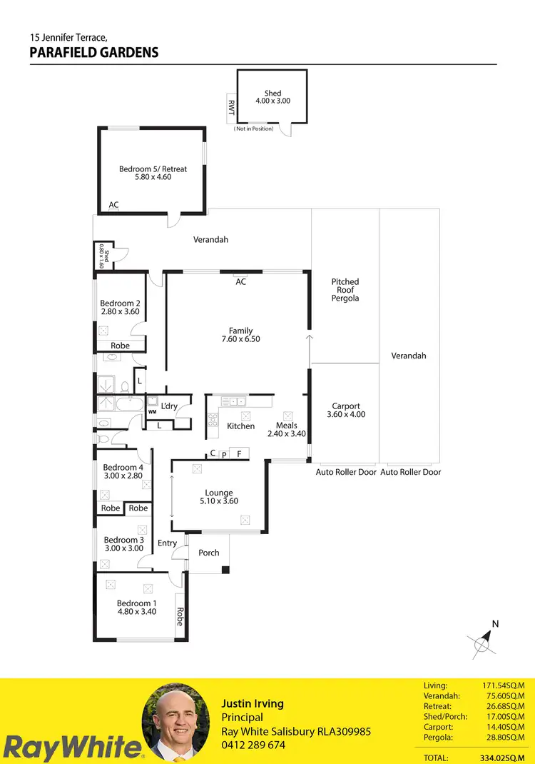 Floorplan of Homely house listing, 15 Jennifer Terrace, Parafield Gardens SA 5107