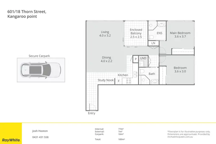 Floorplan of Homely apartment listing, 601/18 Thorn Street, Kangaroo Point QLD 4169