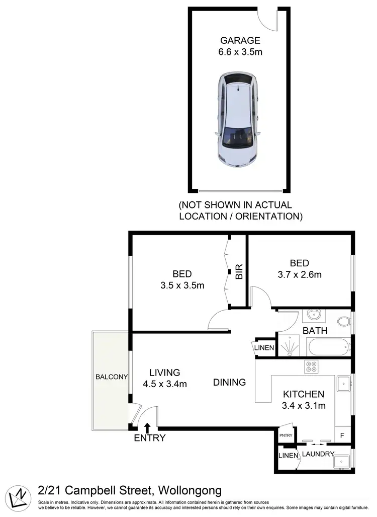 Floorplan of Homely unit listing, 2/21 Campbell Street, Wollongong NSW 2500