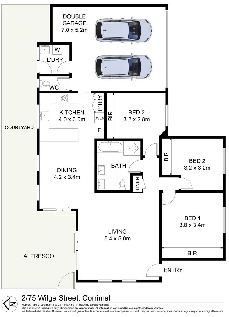 Floorplan of Homely villa listing, 2/75 Wilga Street, Corrimal NSW 2518