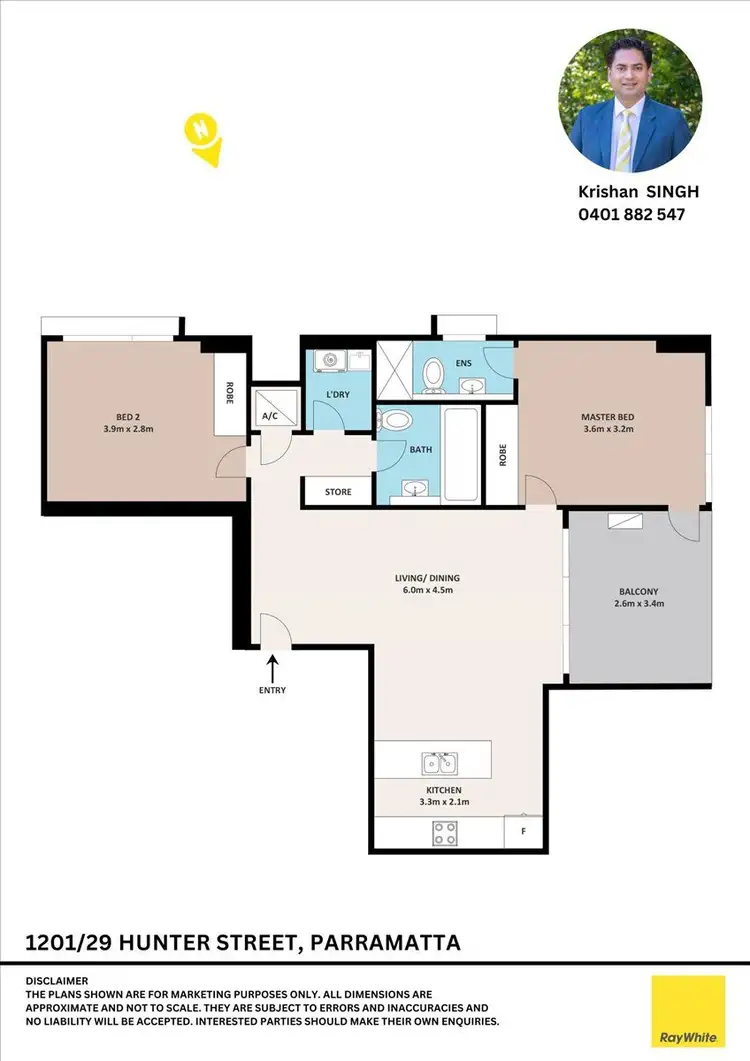 Floorplan of Homely unit listing, 1201/29 HUNTER Street, Parramatta NSW 2150