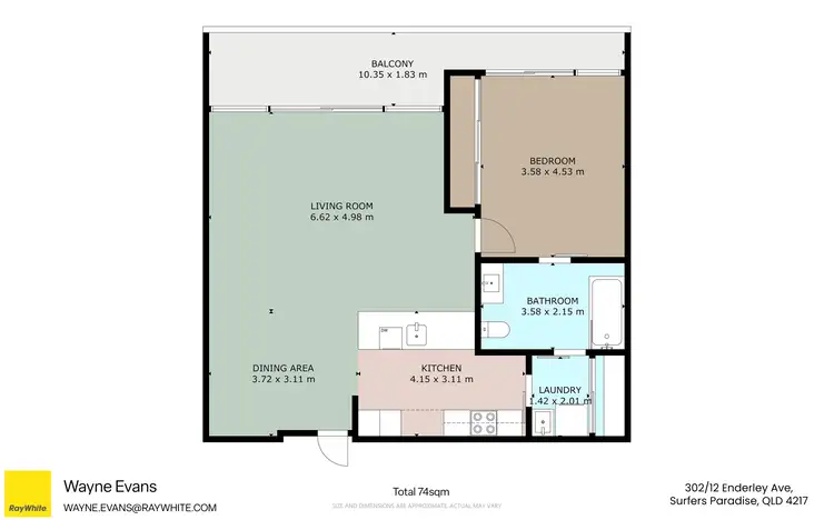 Floorplan of Homely apartment listing, 302/12 Enderley Avenue, Surfers Paradise QLD 4217