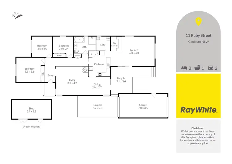 Floorplan of Homely house listing, 11 Ruby Street, Goulburn NSW 2580