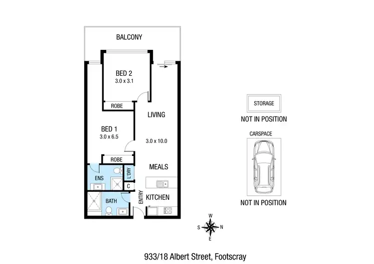 Floorplan of Homely apartment listing, 933/18 Albert Street, Footscray VIC 3011