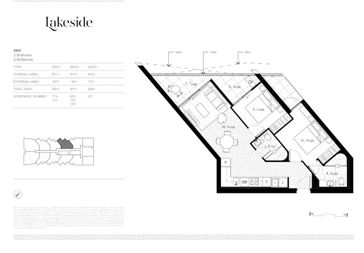 Floorplan of Homely apartment listing, 813/77 Queens Road, Melbourne VIC 3004