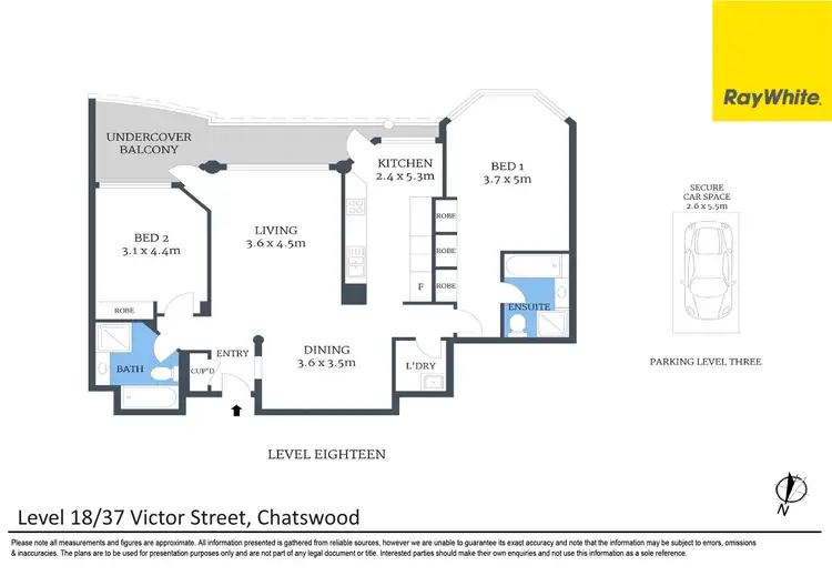 Floorplan of Homely unit listing, 1802/37 Victor Street, Chatswood NSW 2067
