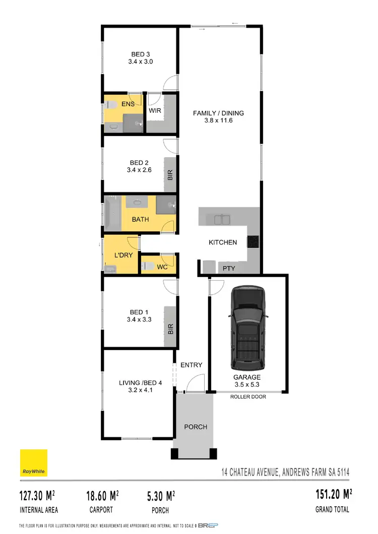 Floorplan of Homely house listing, 14 Chateau Avenue, Andrews Farm SA 5114