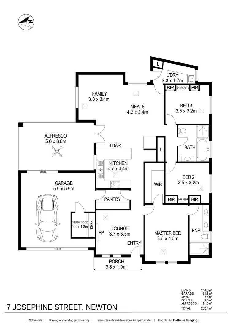 Floorplan of Homely house listing, 7 Josephine Street, Newton SA 5074