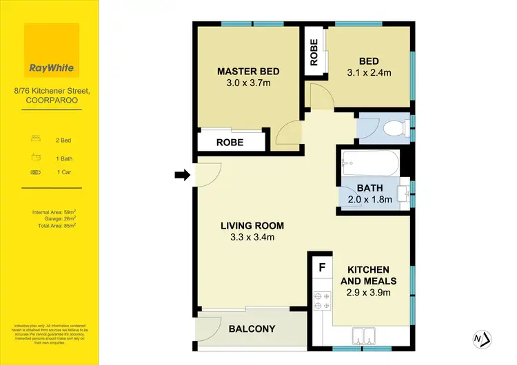 Floorplan of Homely unit listing, 8/76 Kitchener Street, Coorparoo QLD 4151