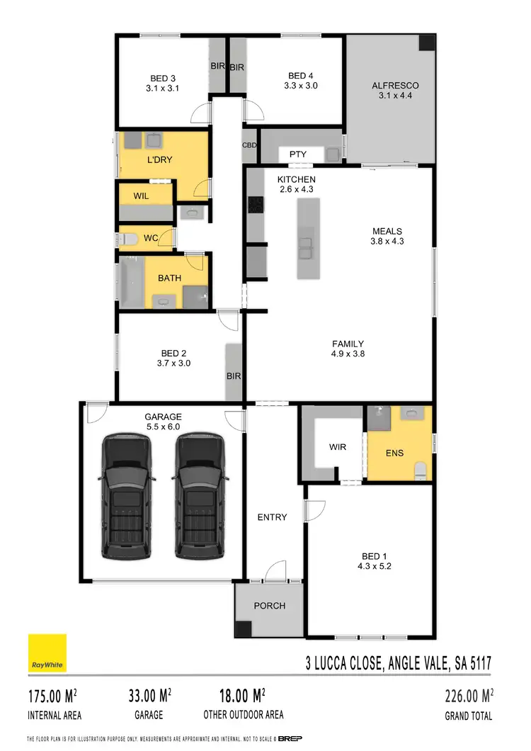 Floorplan of Homely house listing, 3 Lucca Close, Angle Vale SA 5117