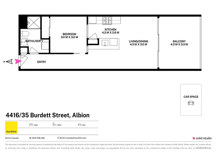Floorplan of Homely apartment listing, 4416/35 Burdett Street, Albion QLD 4010