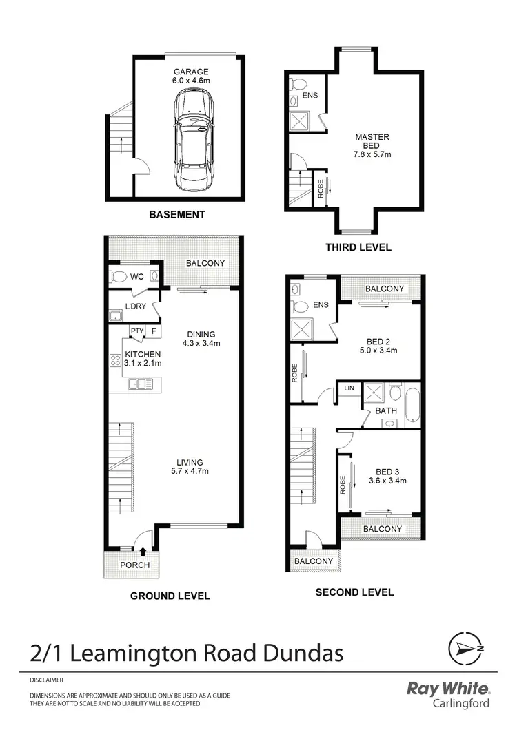 Floorplan of Homely townhouse listing, 2/1 Leamington Road, Dundas NSW 2117