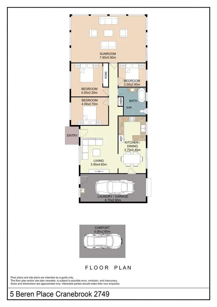 Floorplan of Homely house listing, 5 Beren Place, Cranebrook NSW 2749