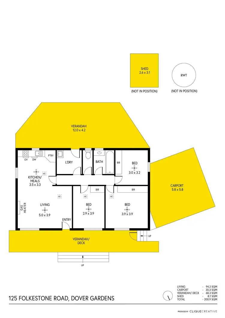 Floorplan of Homely house listing, 125 Folkestone Road, Dover Gardens SA 5048